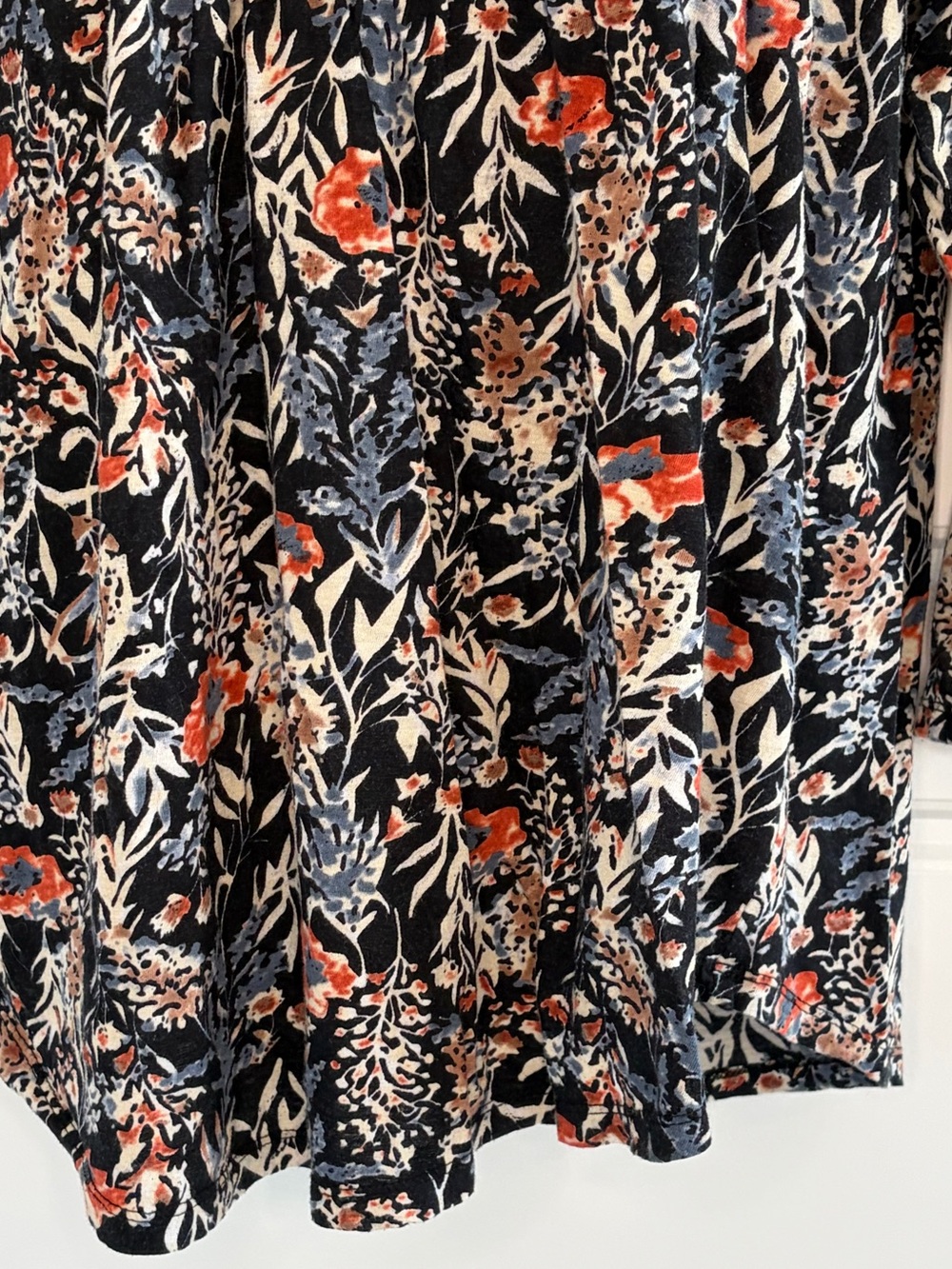Lucky Brand Floral Peasant Shirt V Neck with Pleating Boho Wedtern Size Large - Picture 4 of 15